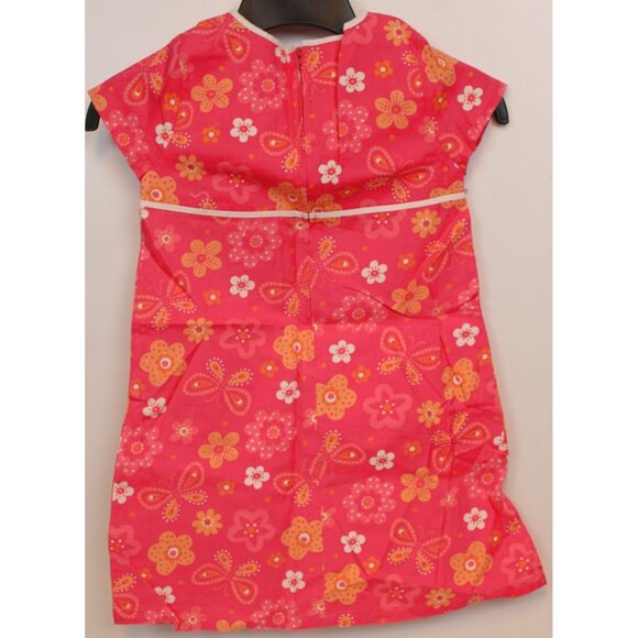 NEW Y2K Disney Store Coral Pink Dress M 7/8 Princess Flower Butterfly Mod A-Line - Picture 4 of 6